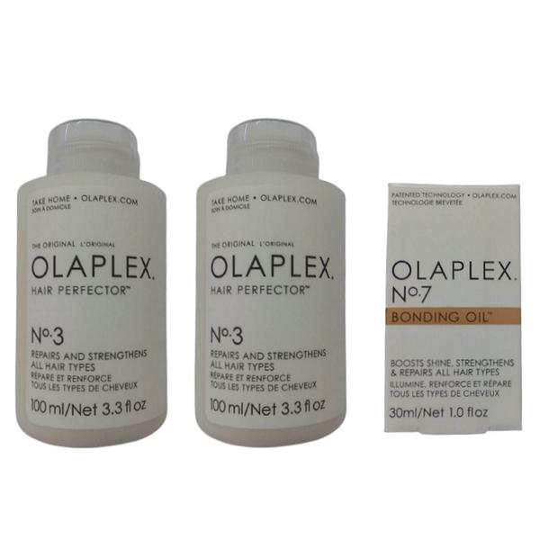 Pachet pentru Intretinerea Parului Olaplex – 2 x Tratament Intretinere Par Vopsit – OLAPLEX Hair Perfector No. 3 100 ml; 1 x Ulei pentru Toate Tipurile de Par – Olaplex No 7 Bonding Oil, 30 ml 100 imagine noua