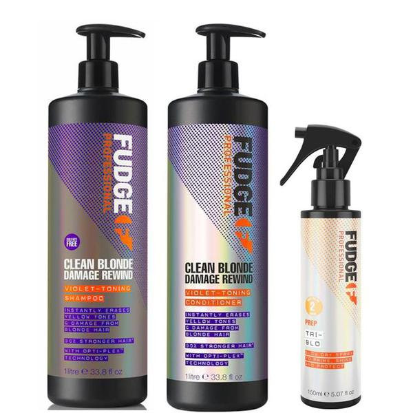 Pachet pentru Par Blond Fudge – Sampon Reparator pentru Par Blond, 1000 ml; Balsam Nuantator pentru Par Blond, 1000 ml; Spray pentru Volum si Luciu, 150 ml esteto.ro imagine noua