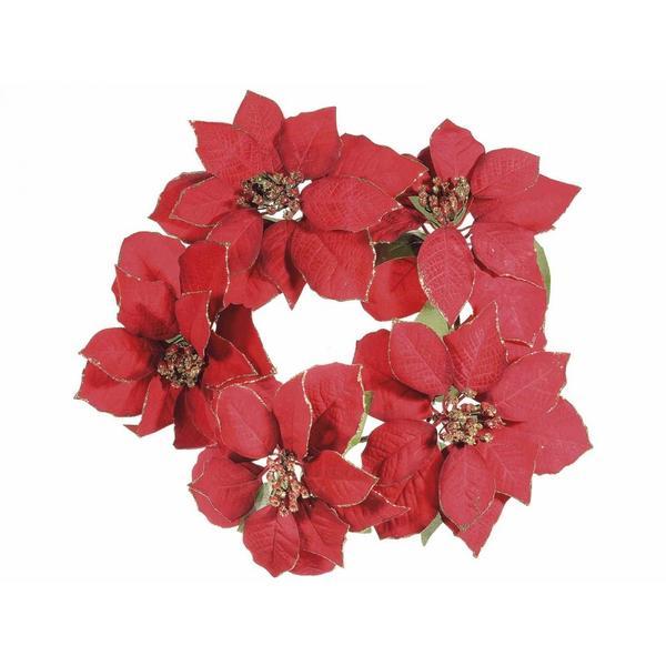 Coronita craciunite artificiale rosii 35 cm