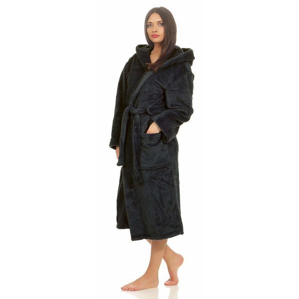 Halat de baie cocolino cu gluga, patru anotimpuri, albastru inchis ,masura 2xl