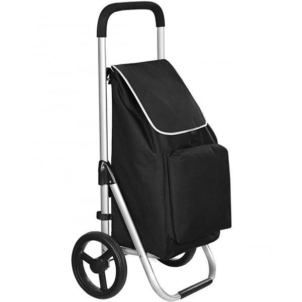 Carucior cumparaturi, pliabil, negru, 40 l