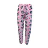 Pantaloni pijama dama, Univers Fashion, polar, roz deschis cu imprimeu gri si roz, XL