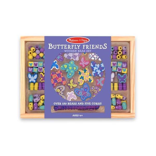 Set margele din lemn fluturasi prietenosi melissa and doug