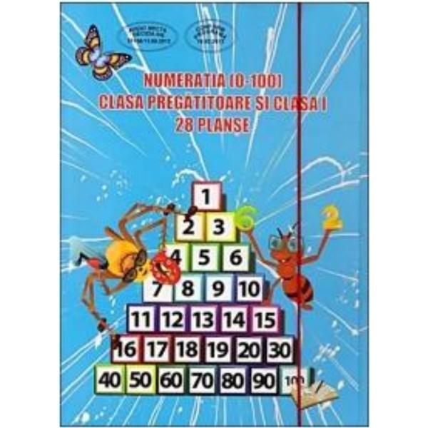 28 Planse - Numeratia (0-100) clasa pregatitoare si cls 1, editura Ars Libri