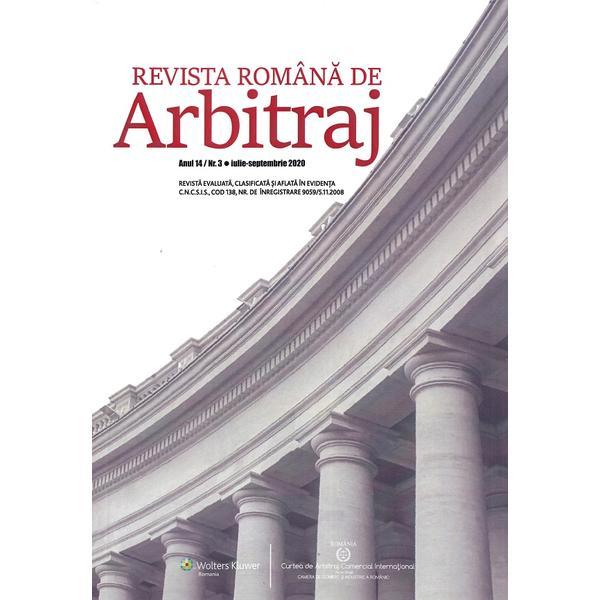 Revista romana de arbitraj nr.3 iulie-septembrie 2020, editura wolters kluwer