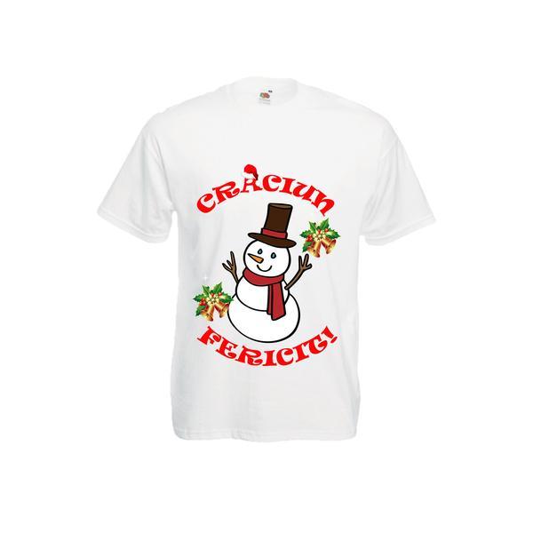 Tricou personalizat mesaj craciun fericit, om zapada m