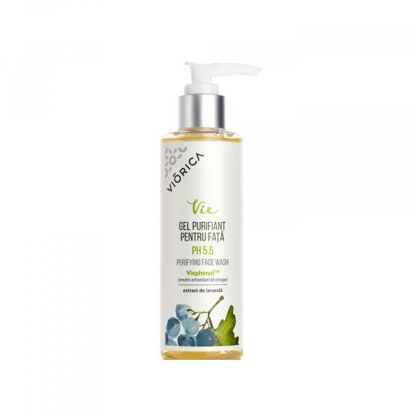 Gel purifiant pentru fata ph 5.5, cu extract de lavanda, viorica vie, 200 ml