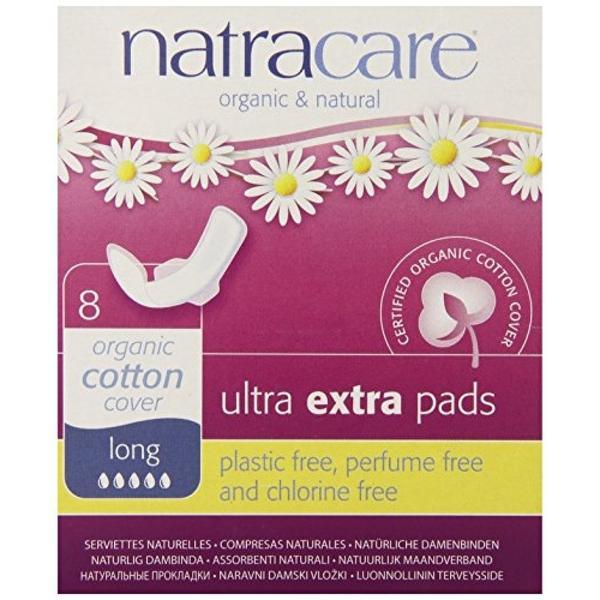 Absorbante Ultra Extra de noapte (5 picaturi) - Natracare lung 8buc