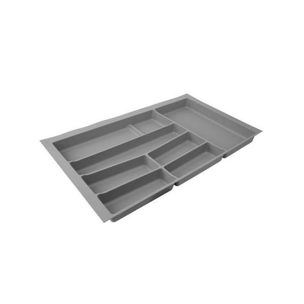 Suport organizare tacamuri, gri deschis, plastic, pentru latime corp 800 mm, montabil in sertar de bucatarie - maxdeco