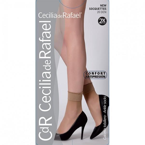 Sosete dres, cecilia de rafael, microfibra 20 den , pachet 2 perechi, natural