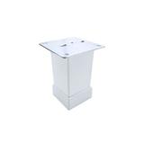 Picior metalic pentru mobilier H:80 mm, finisaj alb, profil patrat 40x40 mm cu masca