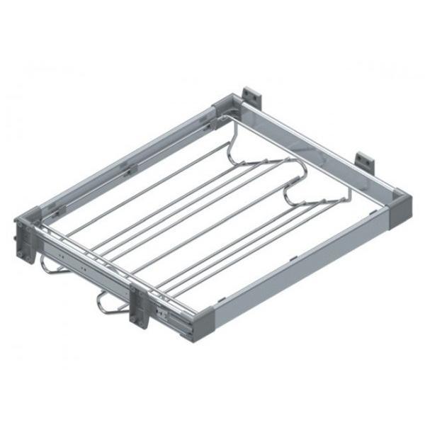 Suport pantofi extensibil tip sertar cu amortizare s6261g pentru corp dressing cu latime de 600 mm, finisaj crom/aluminiu - maxdeco