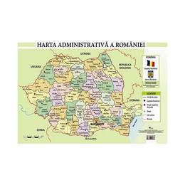 Harta administrativa a romaniei - plansa a2, editura aramis