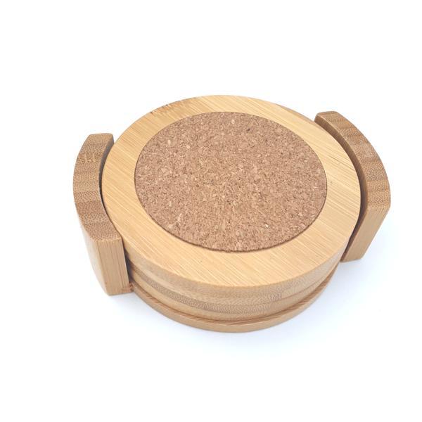 Set 4 suporturi pahare din bambus - maxdeco
