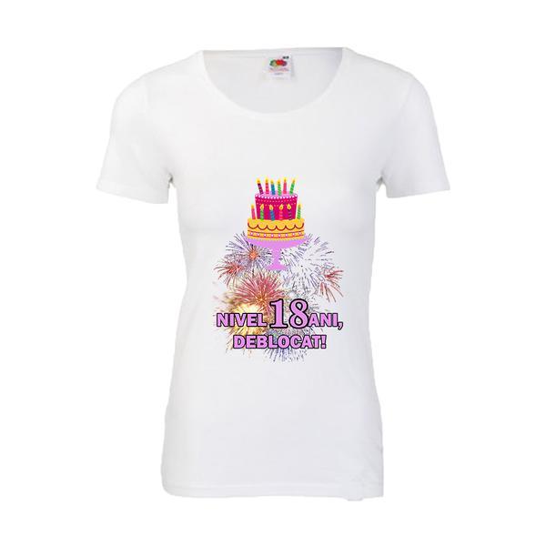 Tricou dama mesaj haios majorat - nivel 18 ani deblocat, s
