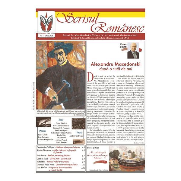 Revista scrisul romanesc nr.11 din 2020, editura scrisul romanesc