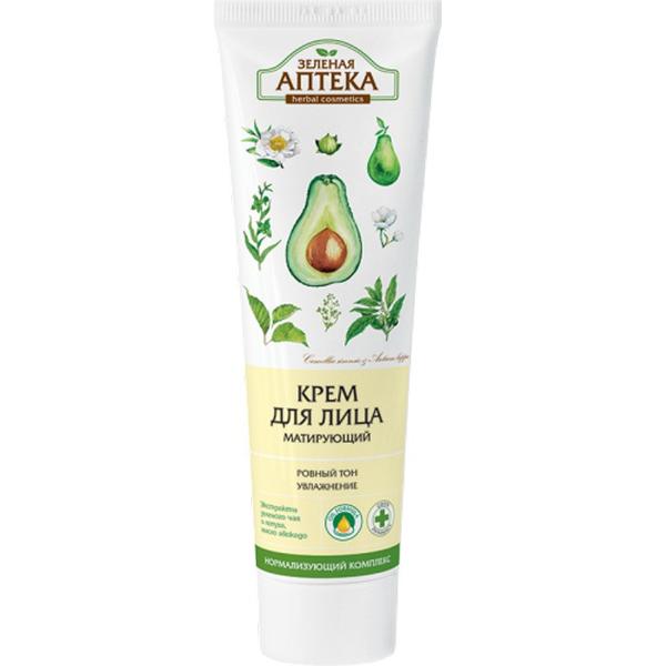 Crema Faciala Matifianta Hidratanta cu Ceai Verde si Avocado Zelenaya Apteka, 100ml