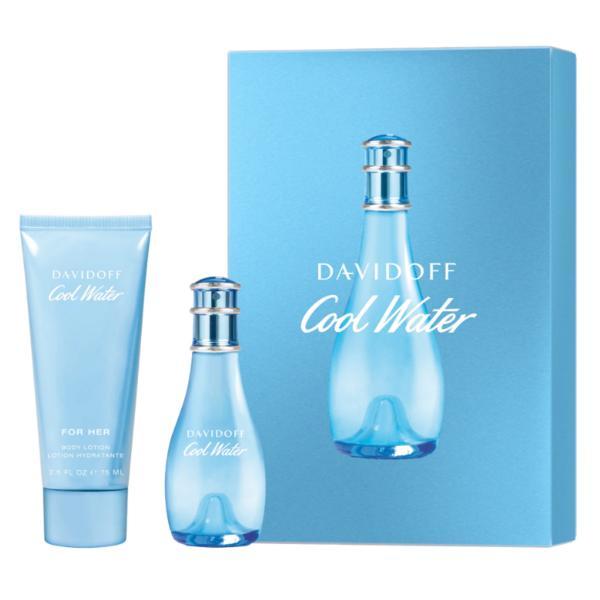 Set cadou davidoff, cool water, femei: apa de toaleta, 30 ml + lotiune de corp, 75 ml