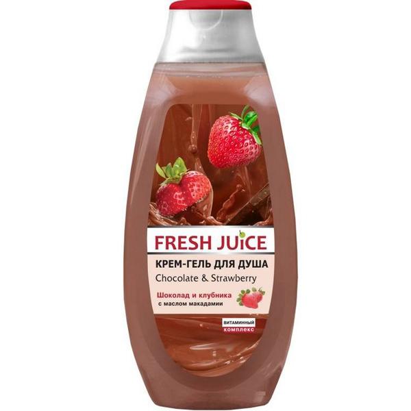 Gel de Dus Cremos cu Extracte de Cacao si Capsuni Fresh Juice, 400ml