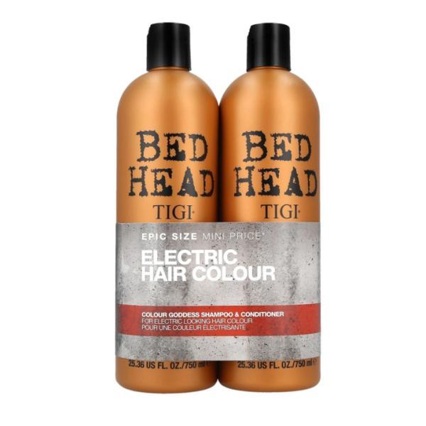 Pachet ingrijire par tigi bed head colour goddess pentru par vopsit: sampon, 750 ml + balsam, 750 ml