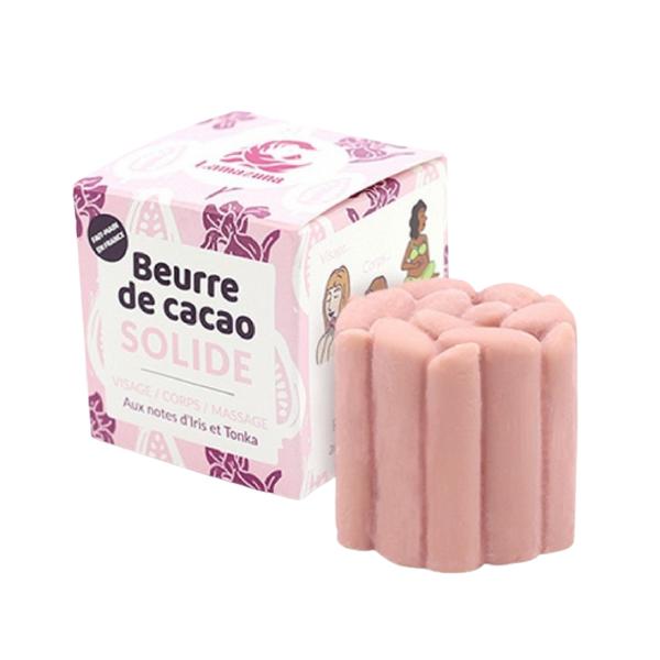 Unt Roz de Cacao Organic Solid pentru Fata si Corp, cu Iris si Tonka -Zero Waste Lamazuna, 54 g Cacao