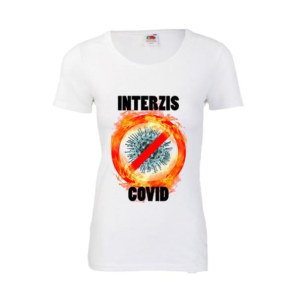 Tricou dama mesaj Interzis covid, XL