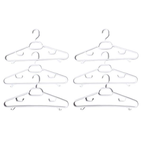 Set 6 bucati umerase plastic, albe - maxdeco