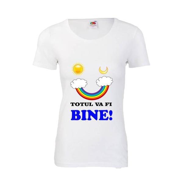 Tricou dama mesaj - totul va fi bine, l