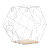 Raft de perete metalic hexagon, 15x10.5 cm, model carouri