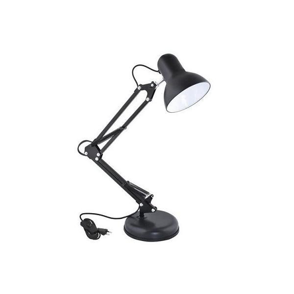 Lampa de birou cu brat reglabil, suport, soclu e27 60w, negru - gonga