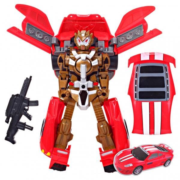 Jucarie transformers 2in1, masina si robot, rosu - gonga