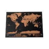 Harta razuibila a lumii, model Matt, 42x30 cm, negru/auriu - Gonga