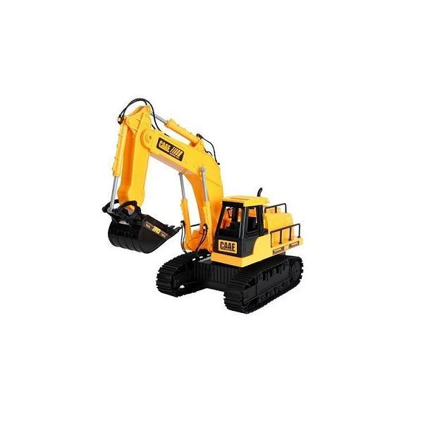 Jucarie excavator cu telecomanda, 1:24, galben - gonga