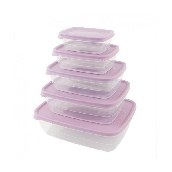 Set de 5 caserole alimentare pentru mancare, mov - gonga