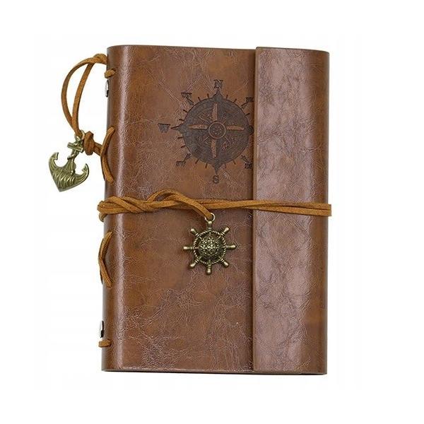 Agenda vintage din piele, maro, 15 x 10 cm, gonga