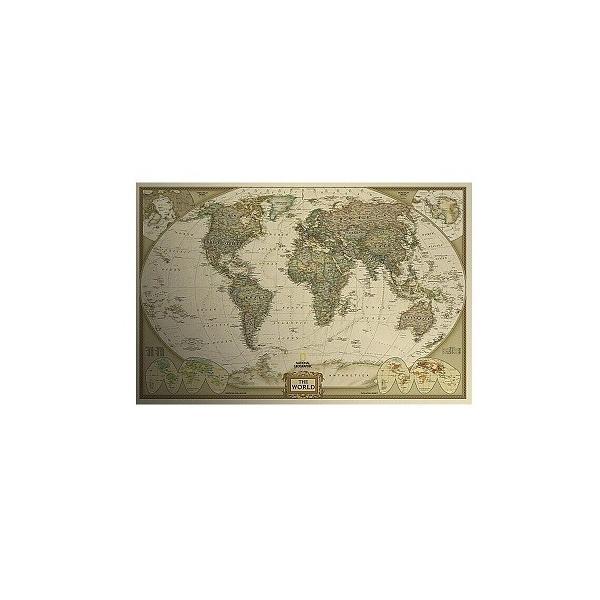 Harta lumii de perete vintage, 71x47 cm - gonga