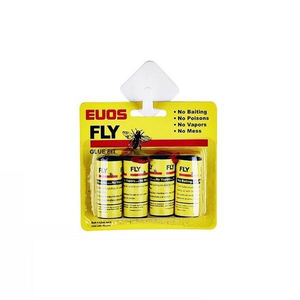 Banda adeziva pentru muste Euos Fly, 4 tuburi, galben