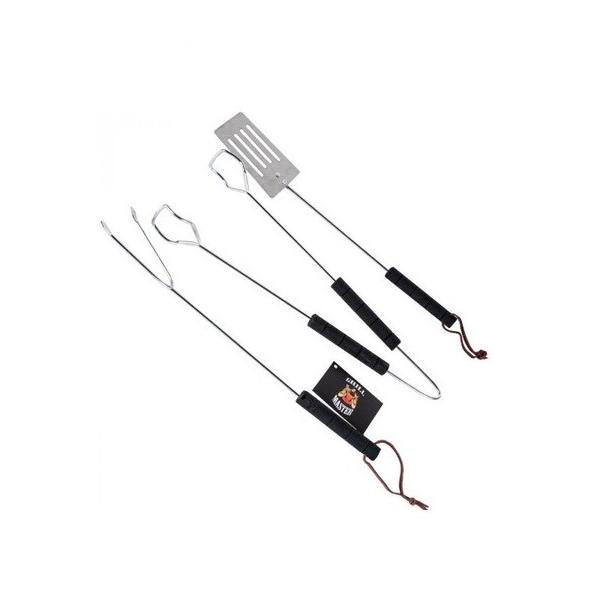 Set de 3 ustensile pentru gratar grill master, negru - gonga