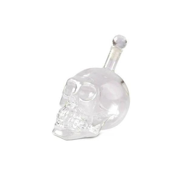 Decantor din sticla in forma de craniu, 600 ml, transparent - Gonga