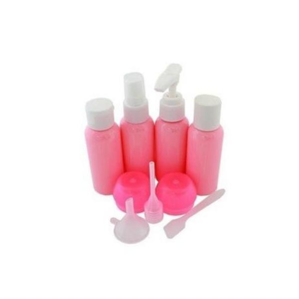 Set 9 recipiente cosmetice din plastic, roz, Gonga
