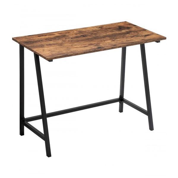 Birou computer, design industrial, maro vintage/negru, 100 x 50 x 75 cm - songmics