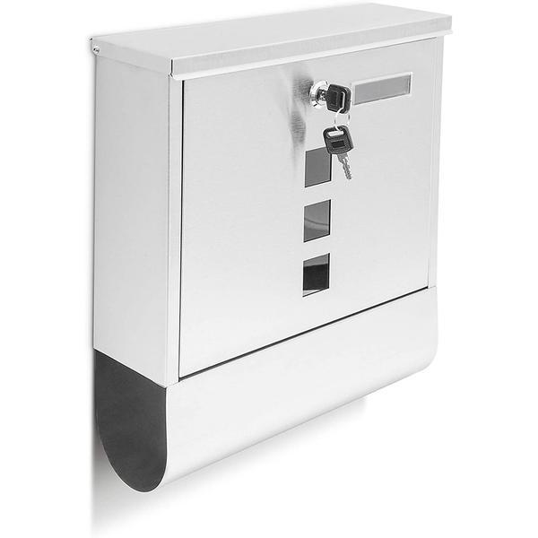Cutie postala cu compartiment pentru ziare, Inox - Relaxdays