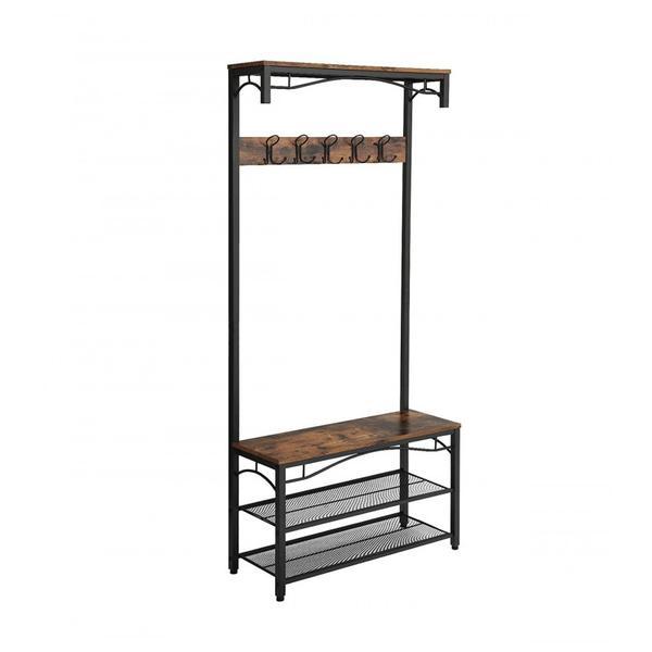Cuier haine cu rafturi pantofi, metal, vintage - songmics