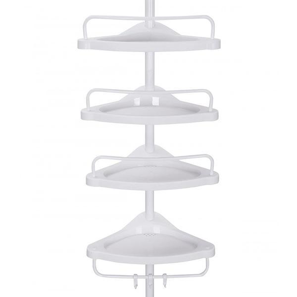 Raft telescopic pentru dus cu 4 compartimente, reglabil 85-305 cm - songmics