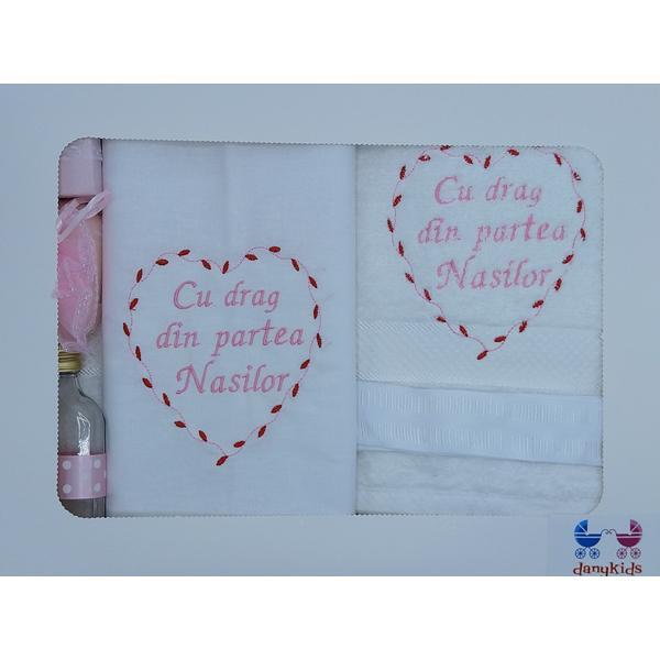 Trusou botez cu drag din partea nasilor, roz - dany kids