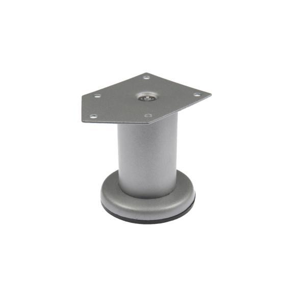 Picior metalic Cilindric pentru mobilier D42 mm, H:100 mm, finisaj gri satinat