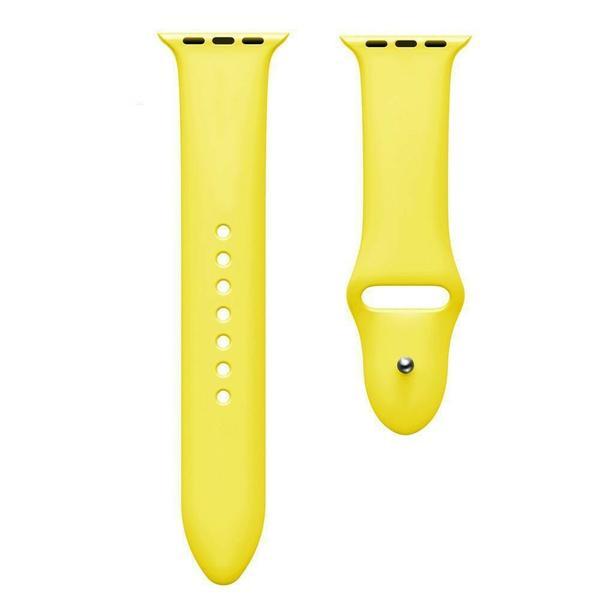 Curea compatibila apple watch 1/2/3/4, silicon, 38/40mm - galben
