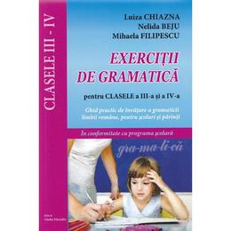 Exercitii de gramatica pentru clasele 3 -4 - luiza chiazna, nelida beju, editura lizuka educativ