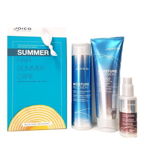 Set cadou pentru Par Joico Summer Hair Moisture Recovery Sampon 300ml + Balsam 250ml + Tratament 50ml