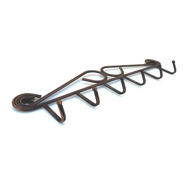 Cuier din metal cu 6 agatatori finisaj cupru antichizat - maxdeco